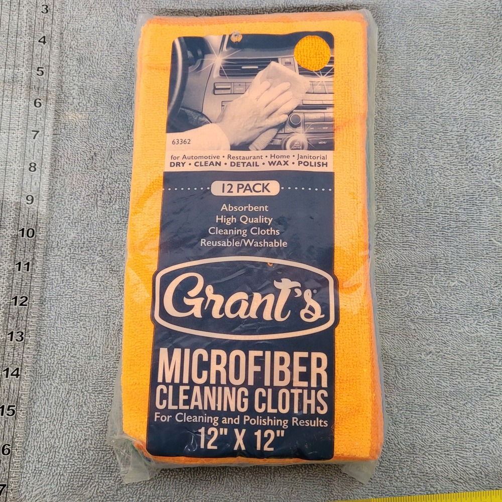 Grants Microfiber Cleaning Cloths 12 Pack 12x12 Multi Color Reusable - Picture 2 of 3